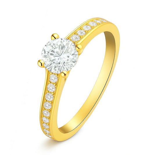 Bague CHRISTINE en or et zirconia 1 ct