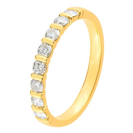 Alliance demi-tour diamant 0,56 ct serti barette en or 18 carats (5003879415946)
