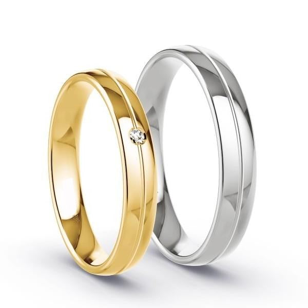 Duo d'alliances HARMONIE, en or, argent et diamant – Bijouterie