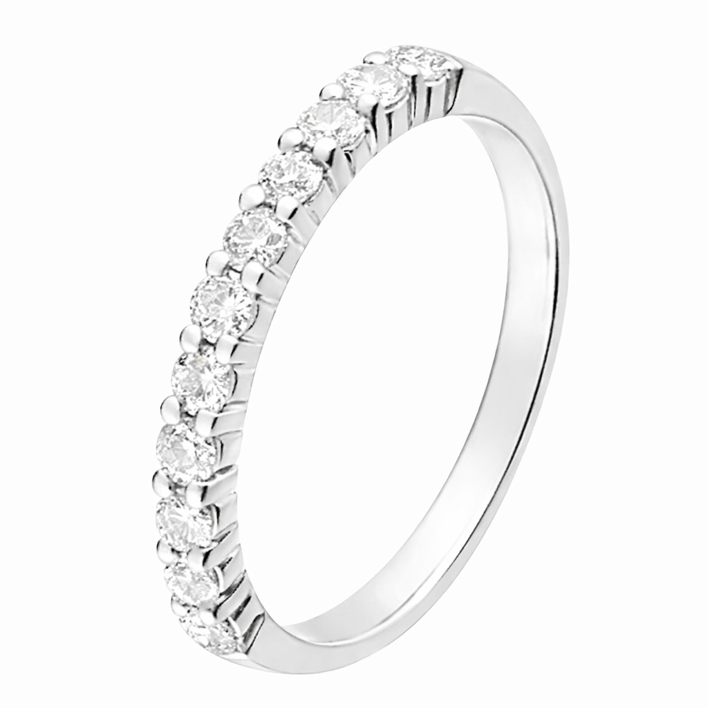 Alliance DEMI-TOUR en argent 925 et zirconia
