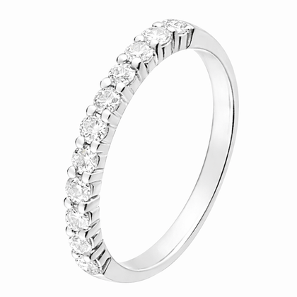 Alliance DEMI-TOUR en argent 925 et zirconia