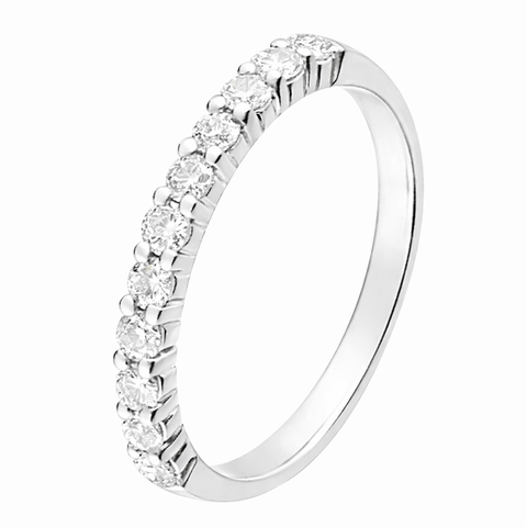 Alliance DEMI-TOUR en argent 925 et zirconia