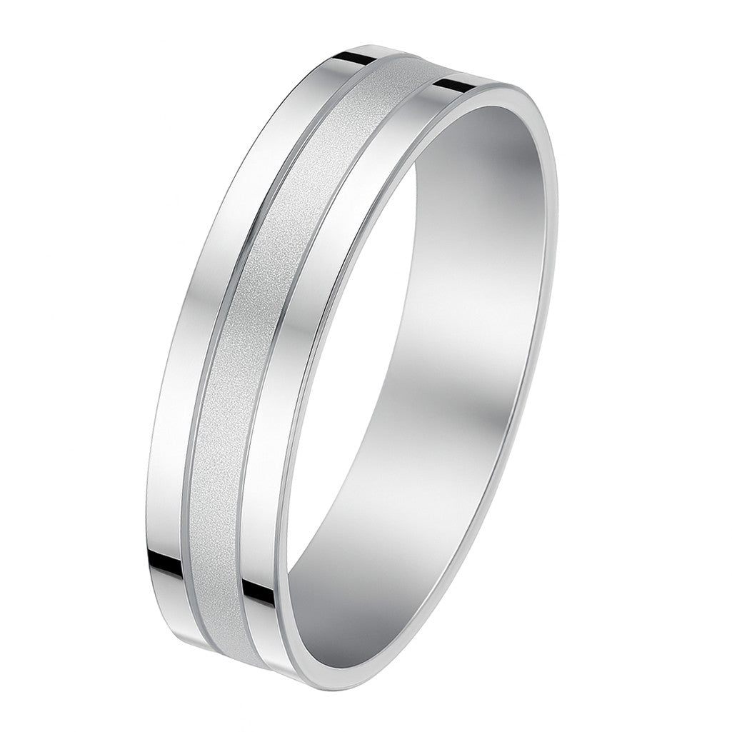 Alliance HARMONIE polie et sablée en argent massif 925
