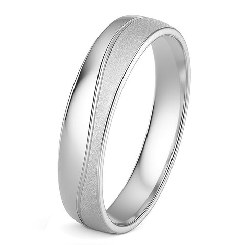 Alliance polie et sablée en argent massif 925