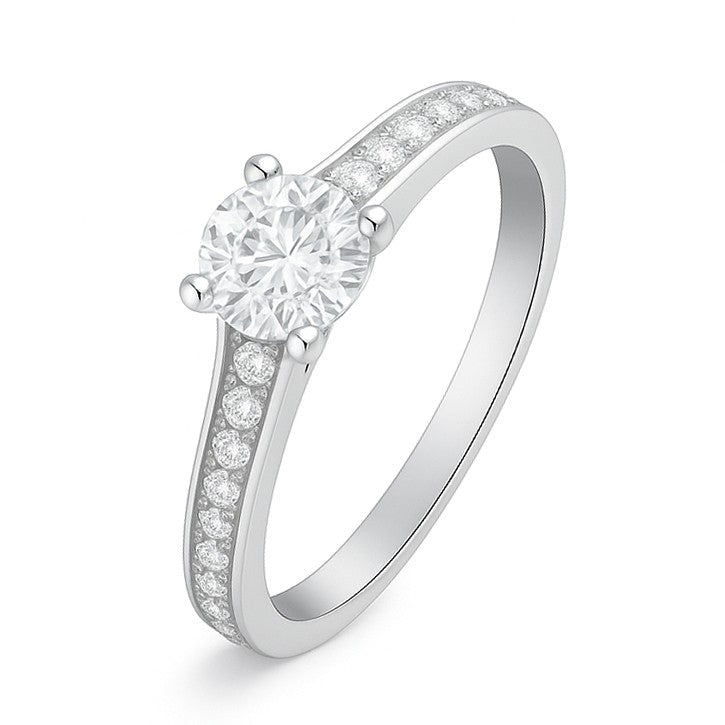 Bague CHRISTINE en argent 925 et zirconia 1 ct