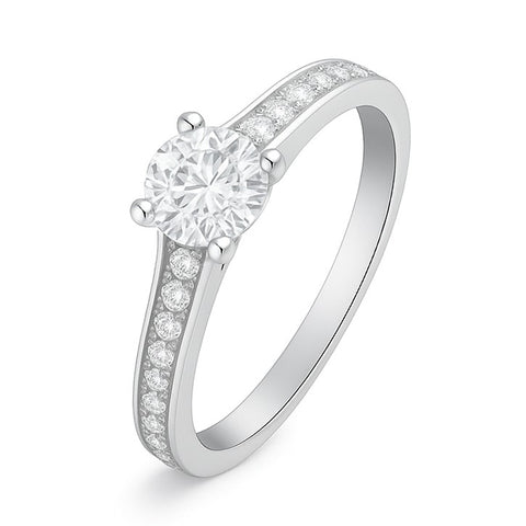 Bague CHRISTINE en argent 925 et zirconia 1 ct