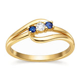 Bague SUZANNE en or, diamant et saphir