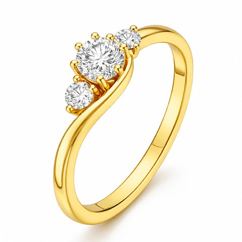 Bague NDEYE en or jaune et zirconia