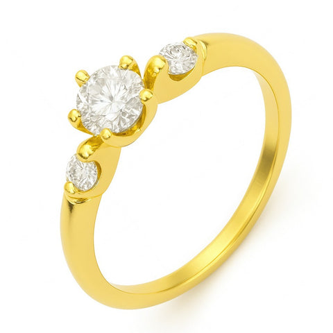 Bague PRINCESSE en or et zirconias