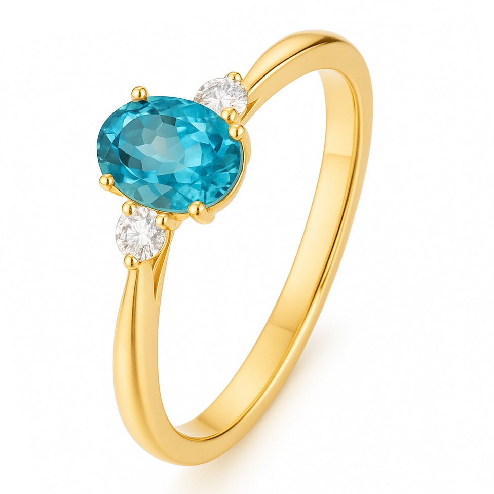 Bague LISSAH en or, topaze et diamants