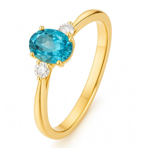 Bague LISSAH en or, topaze et diamants