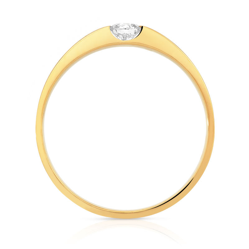 Bague RUBAN SOLITAIRE en or et diamant 0,17 ct (4738691858570) (5018091126922)