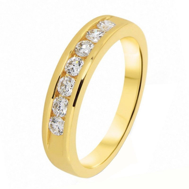 Alliance demi-tour diamants en or 18 carats