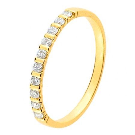 Alliance demi-tour diamant 0,33 ct serti barette en or 18 carats (5002278338698)