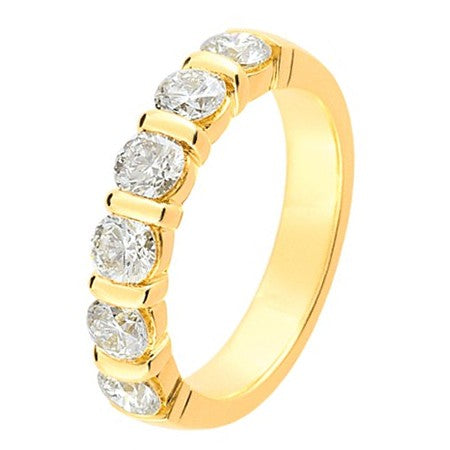 Alliance demi-tour diamant 0,60 ct serti barette en or 18 carats (5003928895626)