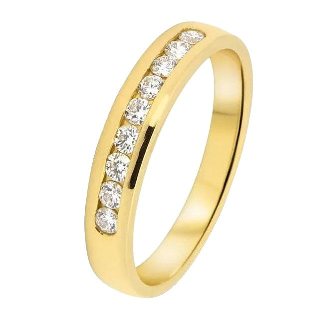 Alliance demi-tour diamants en or 18 carats