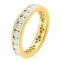Alliance tour-complet zirconias, serti rail, en or jaune 18 carats