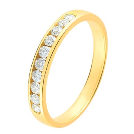 Alliance demi-tour zirconias SERTI RAIL en or 18 carats (3686563053620)
