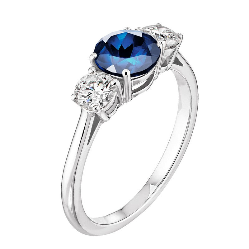 Bague de fiançailles Saphir, diamants en or 18 carats (1462698180660)