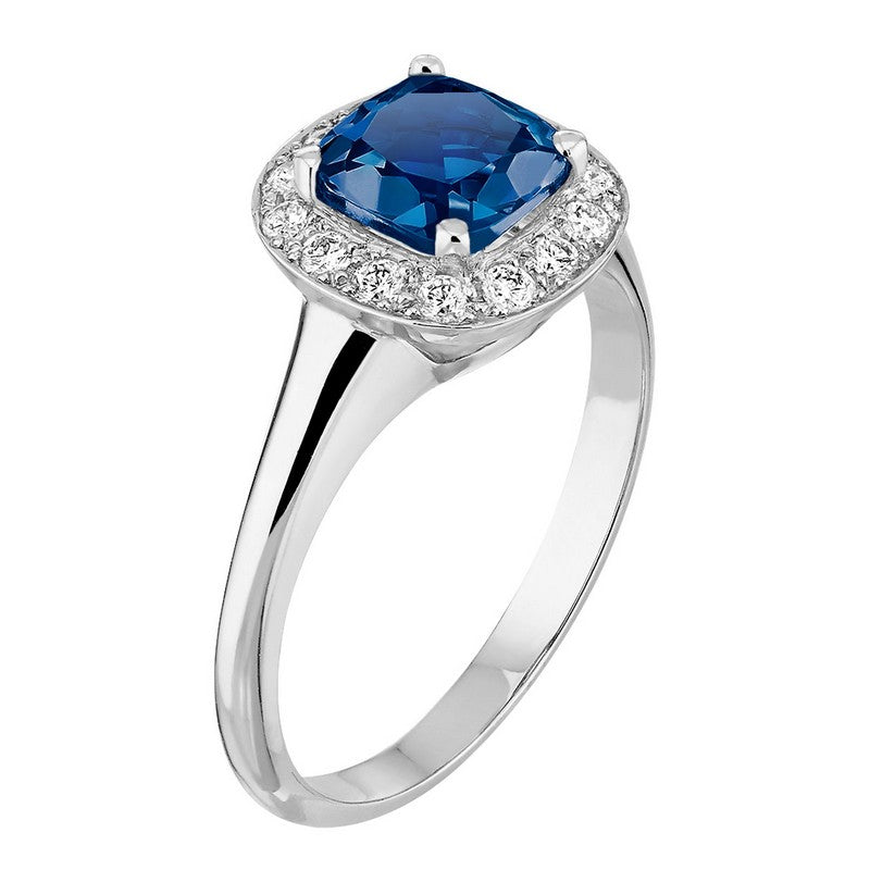 Bague GRAZIELLA en or blanc, saphir et diamants (1464476794932)