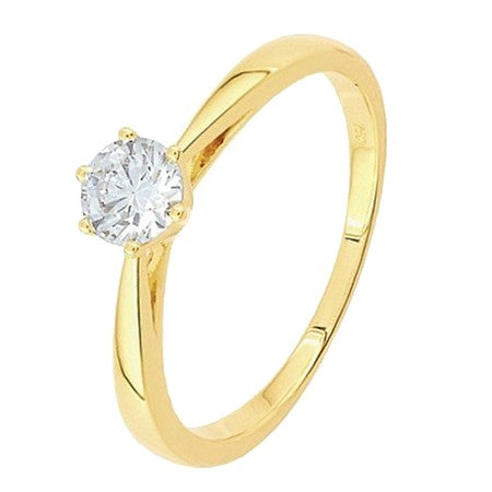 Bague SOLITAIRE 6 en or et zirconia