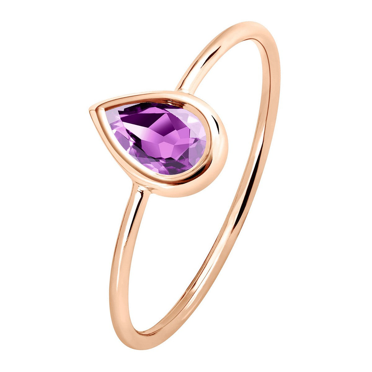Bague CIELLE en or rose et améthyste