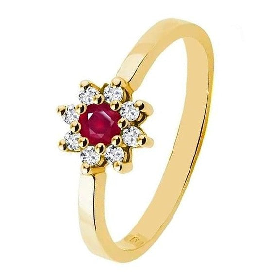 Bague FLORE en or, rubis et diamants