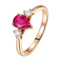 Bague IN LOVE en or rose , rubis et diamants