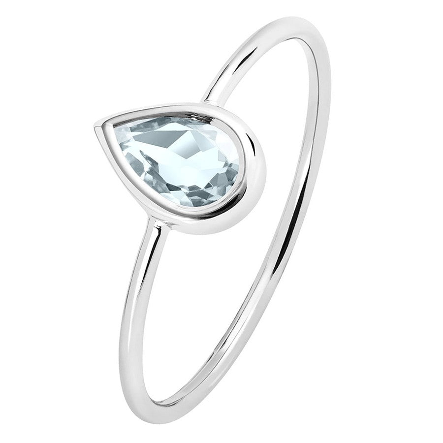 Bague de fiançailles CIELLE en or blanc 18K et topaze (3742539776052)