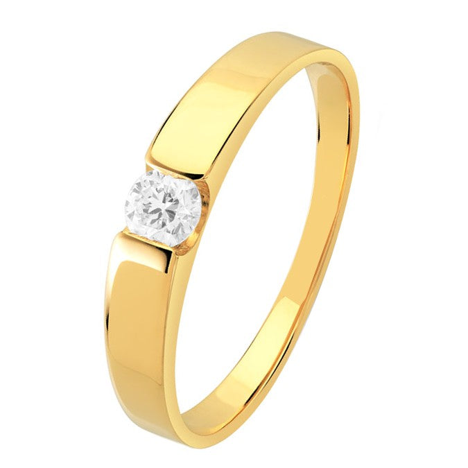 Bague RUBAN SOLITAIRE en or et diamant 0,17 ct (4738691858570) (5018091126922)