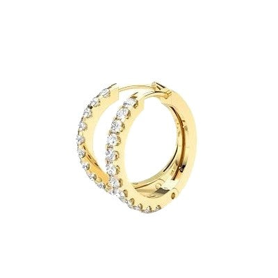 Minis Créoles demi-tour diamant en or 18 carats (5025843609738)