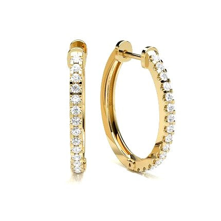 Créoles demi-tour diamant 0,78 ct en or 18 carats (5025087455370)