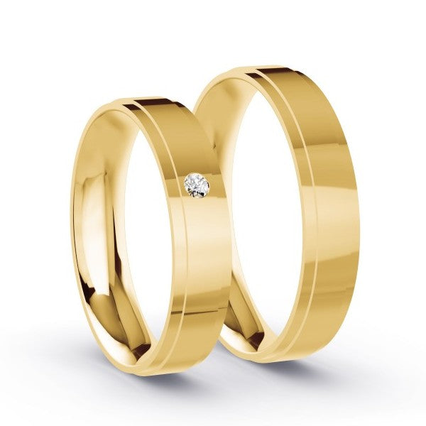 Duo d'alliances 2 niveaux, en or et diamant (1443349332020)