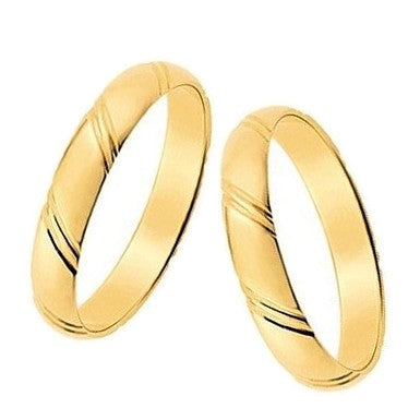 Duo alliances STRIÉES en or 18 carats (5058676261002)