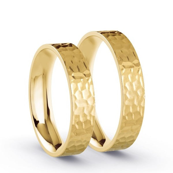 Duo d'alliances FINITION MARTELÉE en or 18 carats (5054421106826)