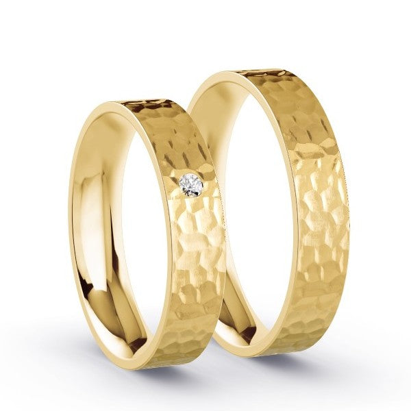 Duo alliances FINITION MARTELÉE en or et diamant (5055189287050)