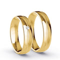 Duo d'alliances BONHEUR en or et diamant (5052938092682)