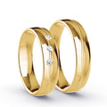Duo d'alliances BONHEUR en or jaune et diamants (5053318365322)