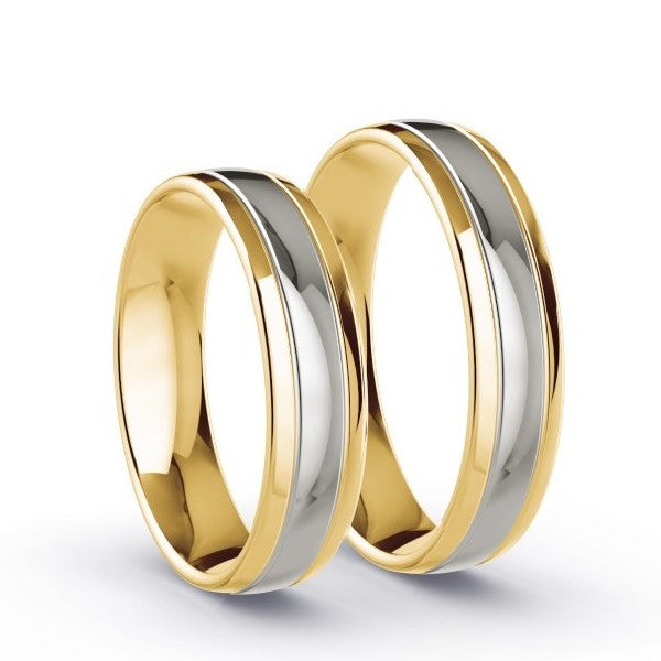 Duo d'alliances bicolores en or jaune et or blanc (1473645215796)
