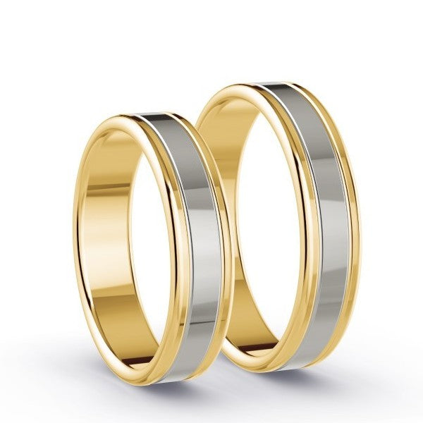 Duo d'alliances bicolores en or jaune et or blanc (1473751515188)