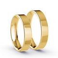 Duo d'alliances classiques ruban angles arrondies en or 18 carats (1508223778868)