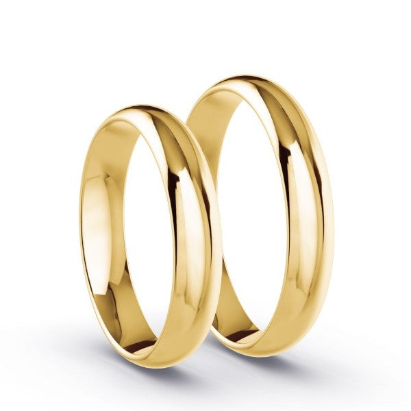 Duo d'alliances classiques demi-jonc en or 18 carats (1508373364788)