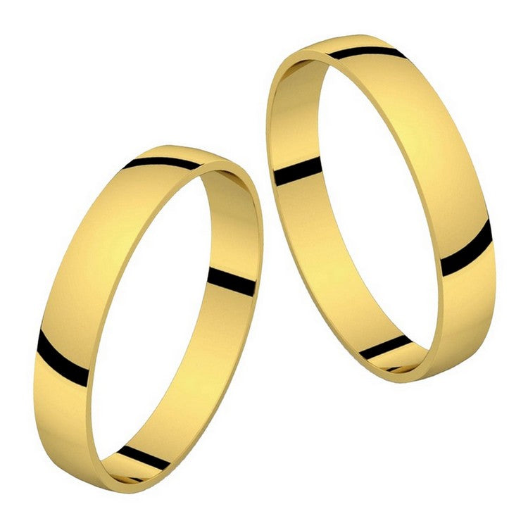 Duo d'alliances CLASSIQUE RUBAN BOMBÉE PLUME 40, en or 18 carats (3695948103732)