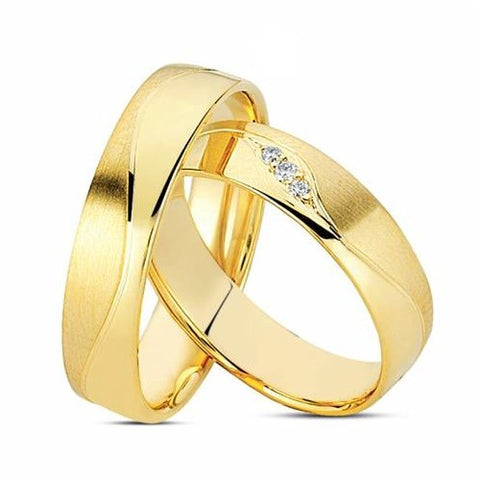 Duo alliances en or jaune et diamants (5057135968394)