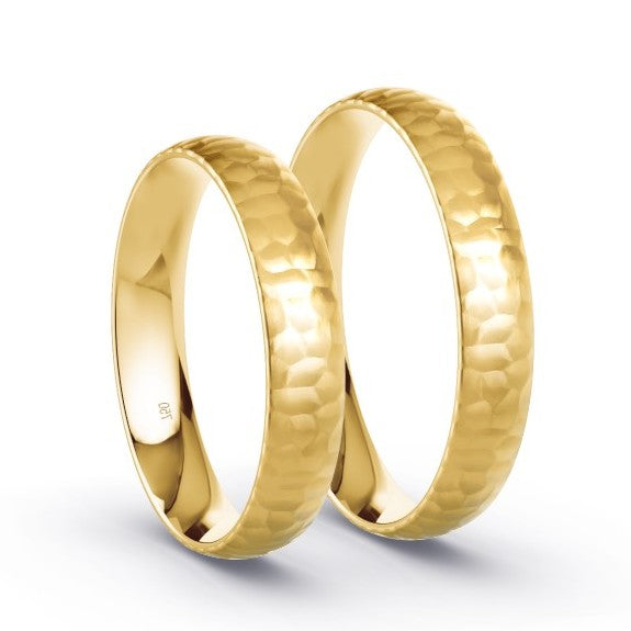Duo d'alliances FINITION MARTELÉE en or 18 carats (5066116661386)