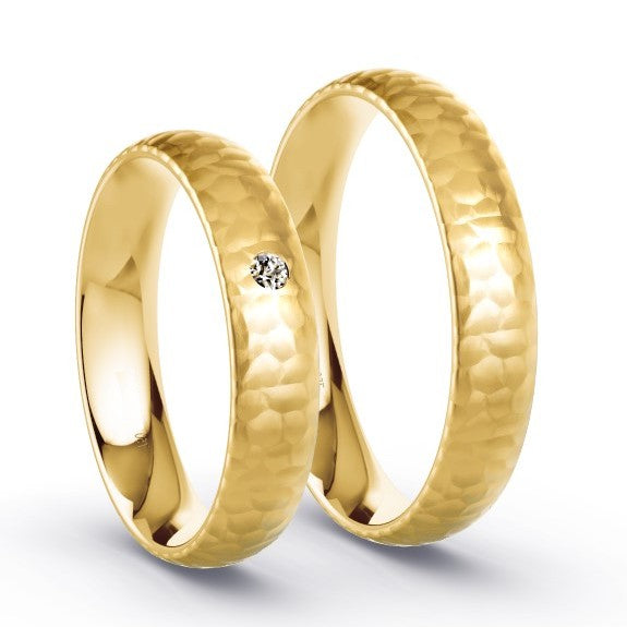 Duo alliances FINITION MARTELÉE en or et diamant (5083114340490)