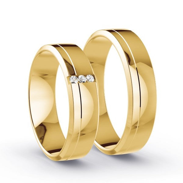 Duo d'alliances HARMONIE en or et diamants