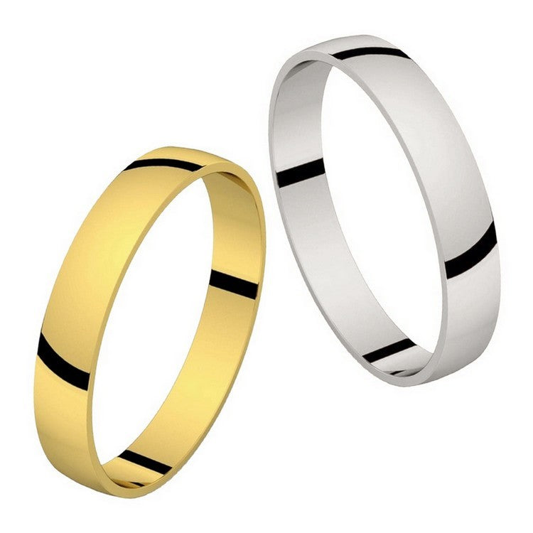 Duo d'alliances CLASSIQUE RUBAN BOMBÉE PLUME, en or et argent (4491539185802)