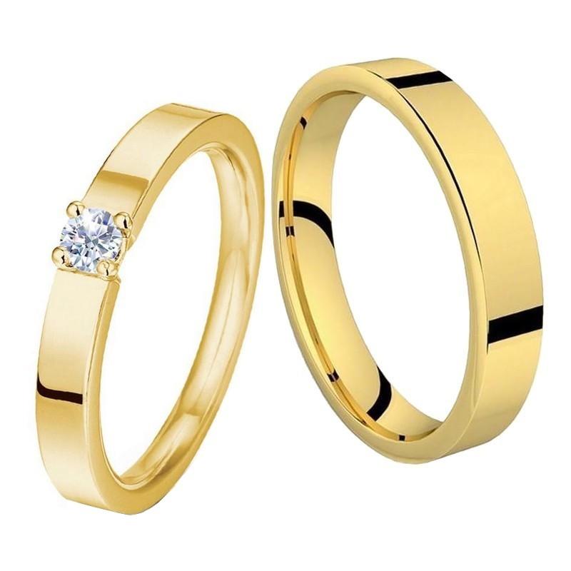 Duo alliances CONFIANCE en or et diamant