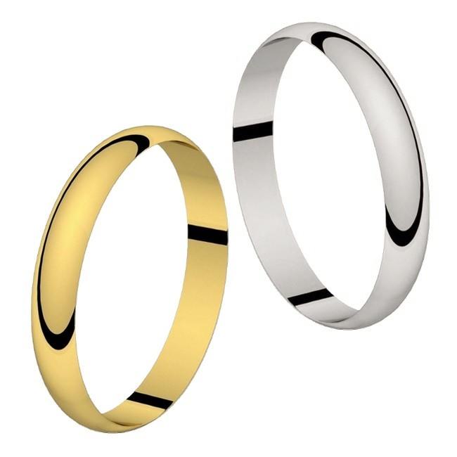 Duo d'alliances CLASSIQUE CLASSIQUE DEMI-JONC, en or et argent (5104771399818)